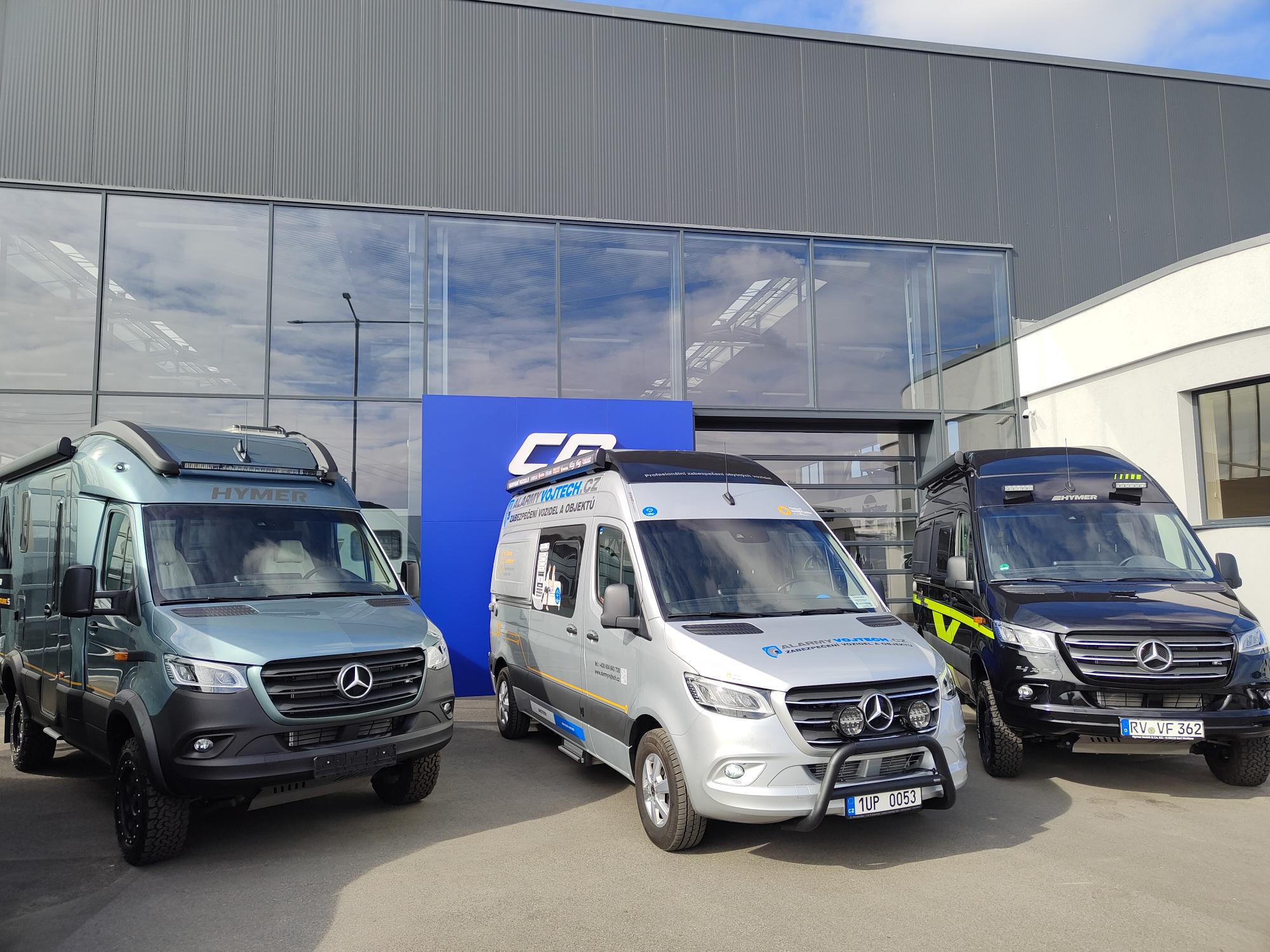 Profesionální servisní vozidlo MB SPRINTER HYMER S 600 FREE / prezentace zabezpečení, vytápění vozidel, rozšíření elektroinstalace a další systémy  